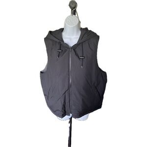 Jones New York Sport Black Hooded Women's Puffer Vest Size XL
